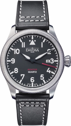 Davosa Watches Davosa Aviator Quartz Black Watch