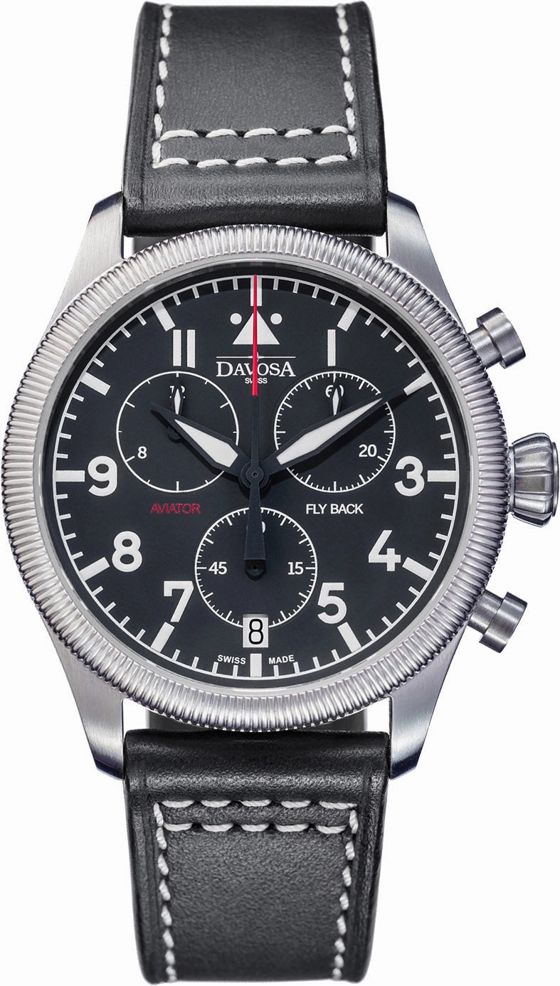 Davosa Watches Davosa Aviator Quartz Chronograph Black Watch