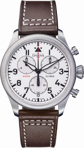 Davosa Watches Davosa Aviator Quartz Chronograph Silver Watch