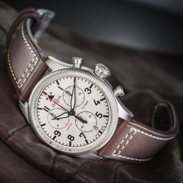 Davosa Watches Davosa Aviator Quartz Chronograph Silver Watch