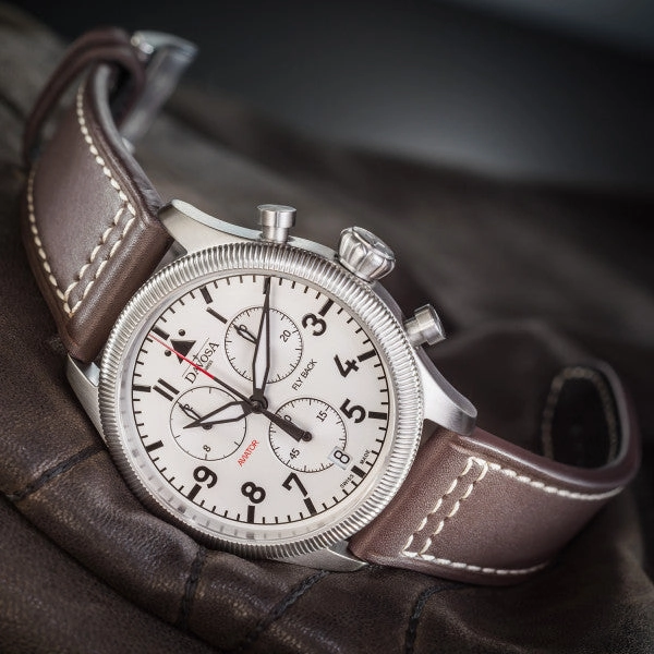Davosa Watches Davosa Aviator Quartz Chronograph Silver Watch