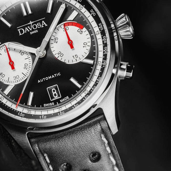 Davosa Watches Davosa Newton Pilot Rally Chronograph Black Limited Edition Watch