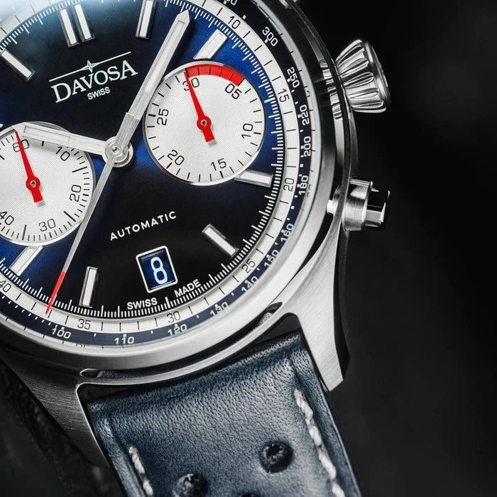 Davosa Watches Davosa Newton Pilot Rally Chronograph Blue Limited Edition Watch
