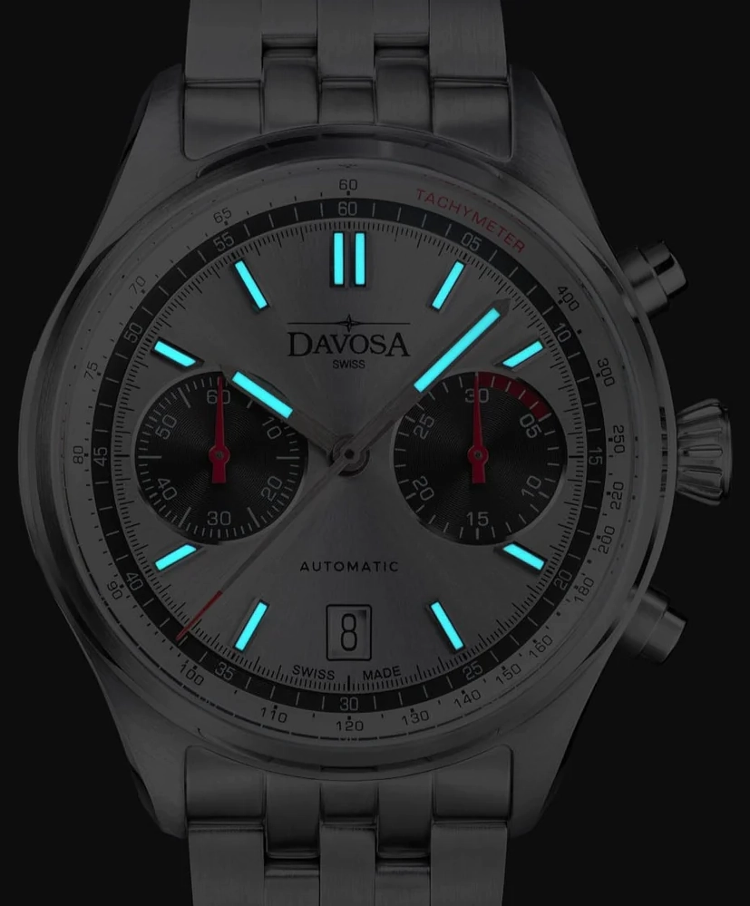 Davosa Watches Davosa Newton Pilot Rally Silver Bracelet Limited Edition Watch