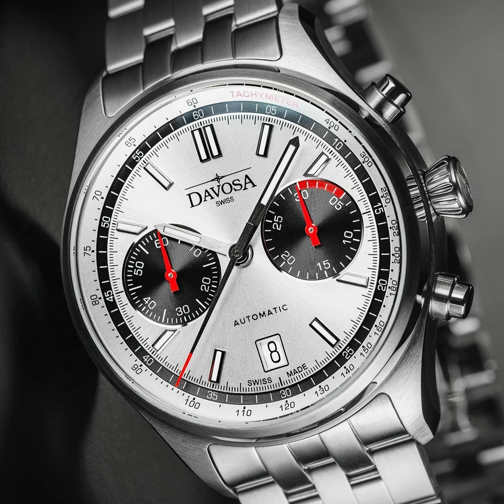 Davosa Watches Davosa Newton Pilot Rally Silver Bracelet Limited Edition Watch
