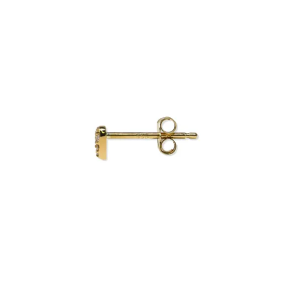 Diamond Pavé Heart Studs  - Gold