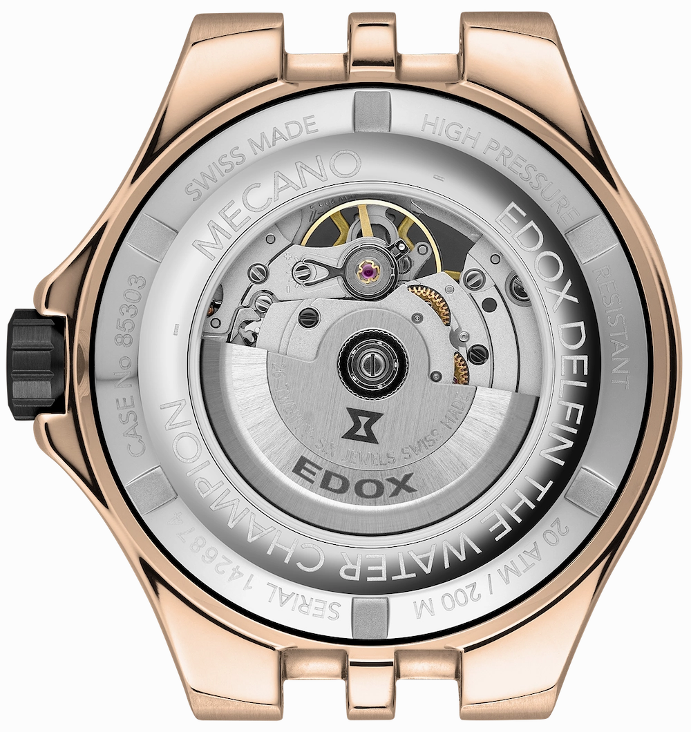 Edox Watches Edox Delfin Mecano 3 Hands Skeleton Watch