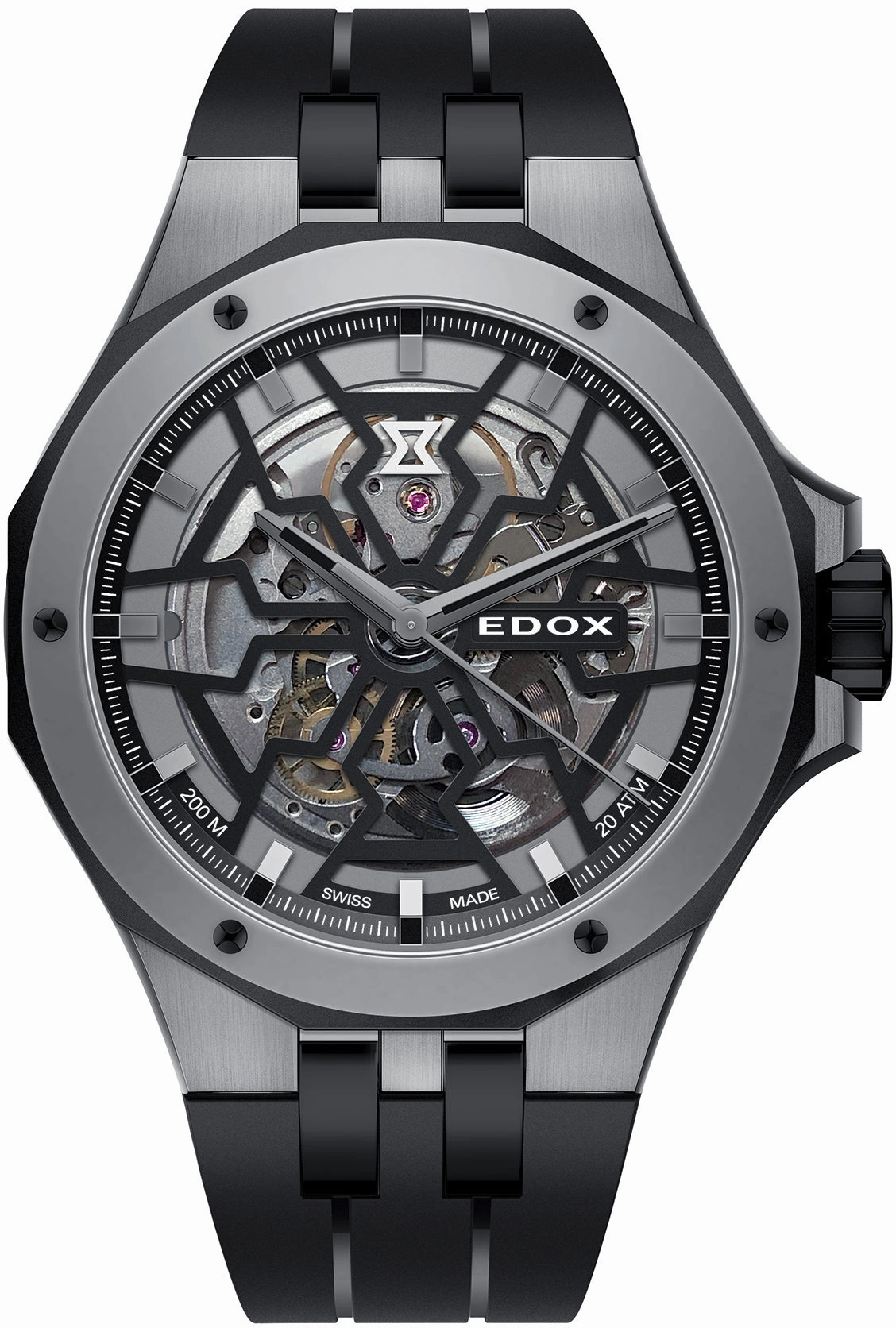Edox Watches Edox Delfin Mecano 3 Hands Skeleton Watch