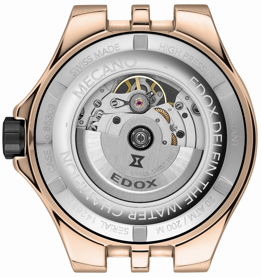 Edox Watches Edox Delfin Mecano 3 Hands Skeleton Watch