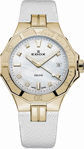 Edox Watches Edox Delfin The Original Lady Quartz 3 Hands Watch