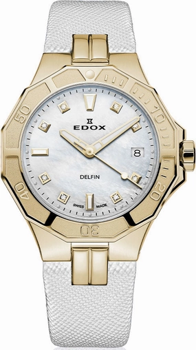 Edox Watches Edox Delfin The Original Lady Quartz 3 Hands Watch