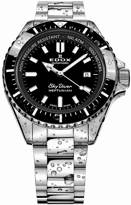 Edox Watches Edox Skydiver Neptunian Automatic 3 Hands Watch