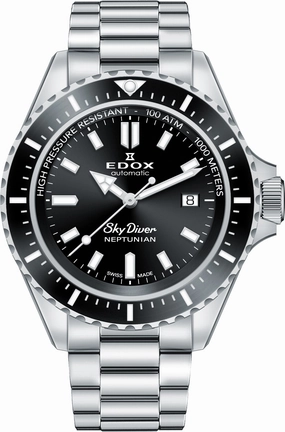 Edox Watches Edox Skydiver Neptunian Automatic 3 Hands Watch