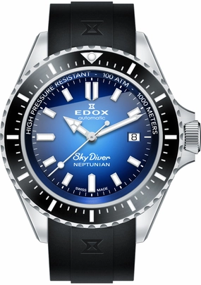 Edox Watches Edox Skydiver Neptunian Automatic 3 Hands Watch