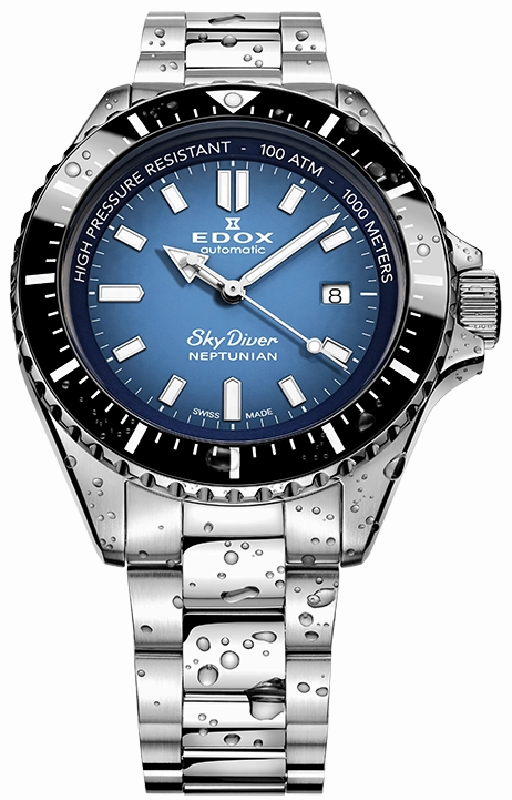 Edox Watches Edox Skydiver Neptunian Automatic 3 Hands Watch