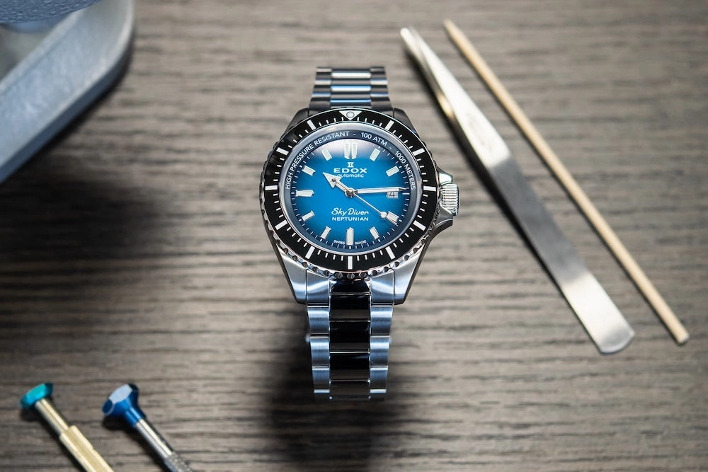 Edox Watches Edox Skydiver Neptunian Automatic 3 Hands Watch