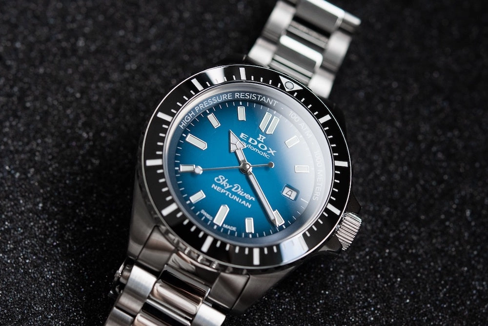 Edox Watches Edox Skydiver Neptunian Automatic 3 Hands Watch
