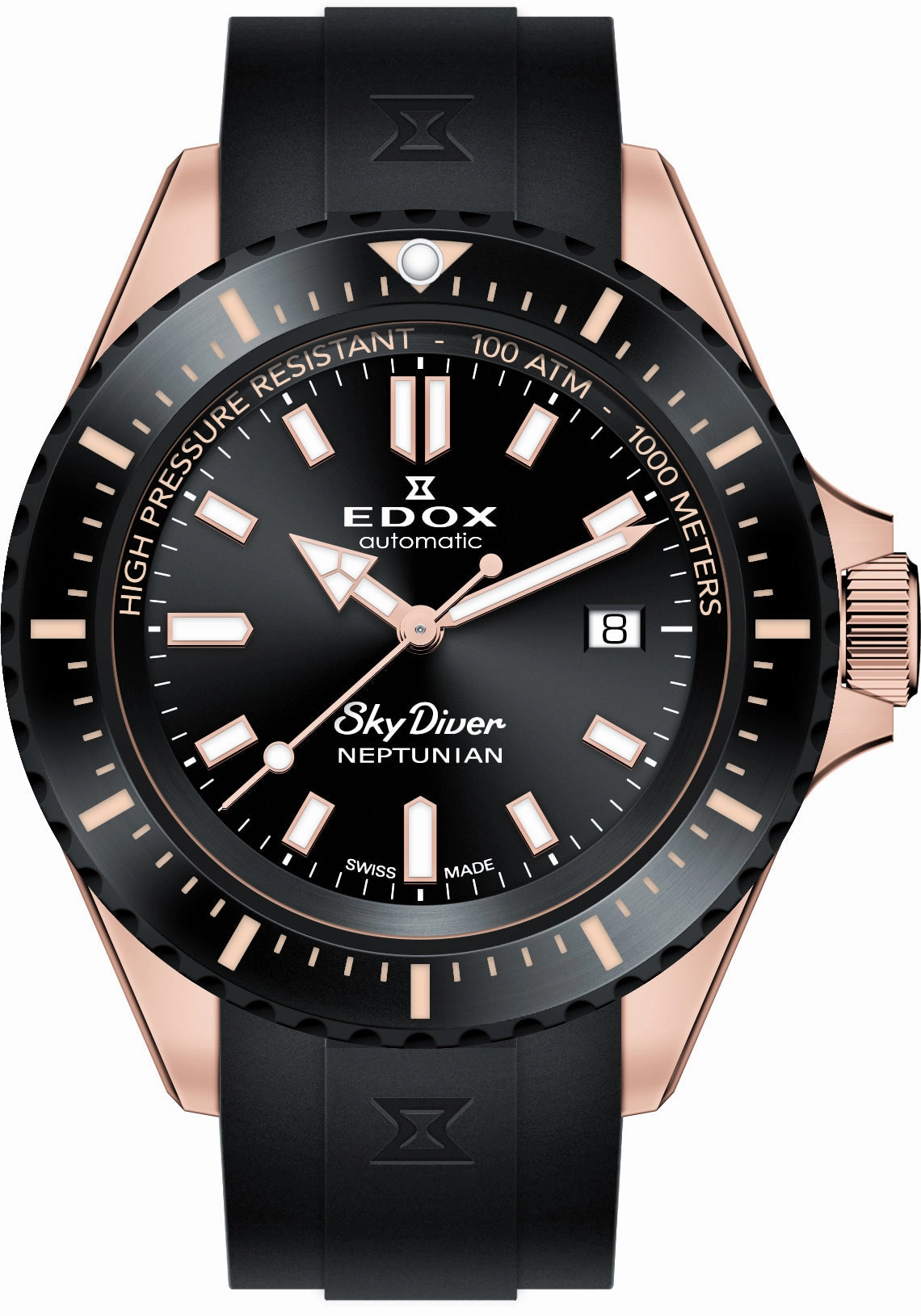 Edox Watches Edox Skydiver Neptunian Automatic 3 Hands Watch