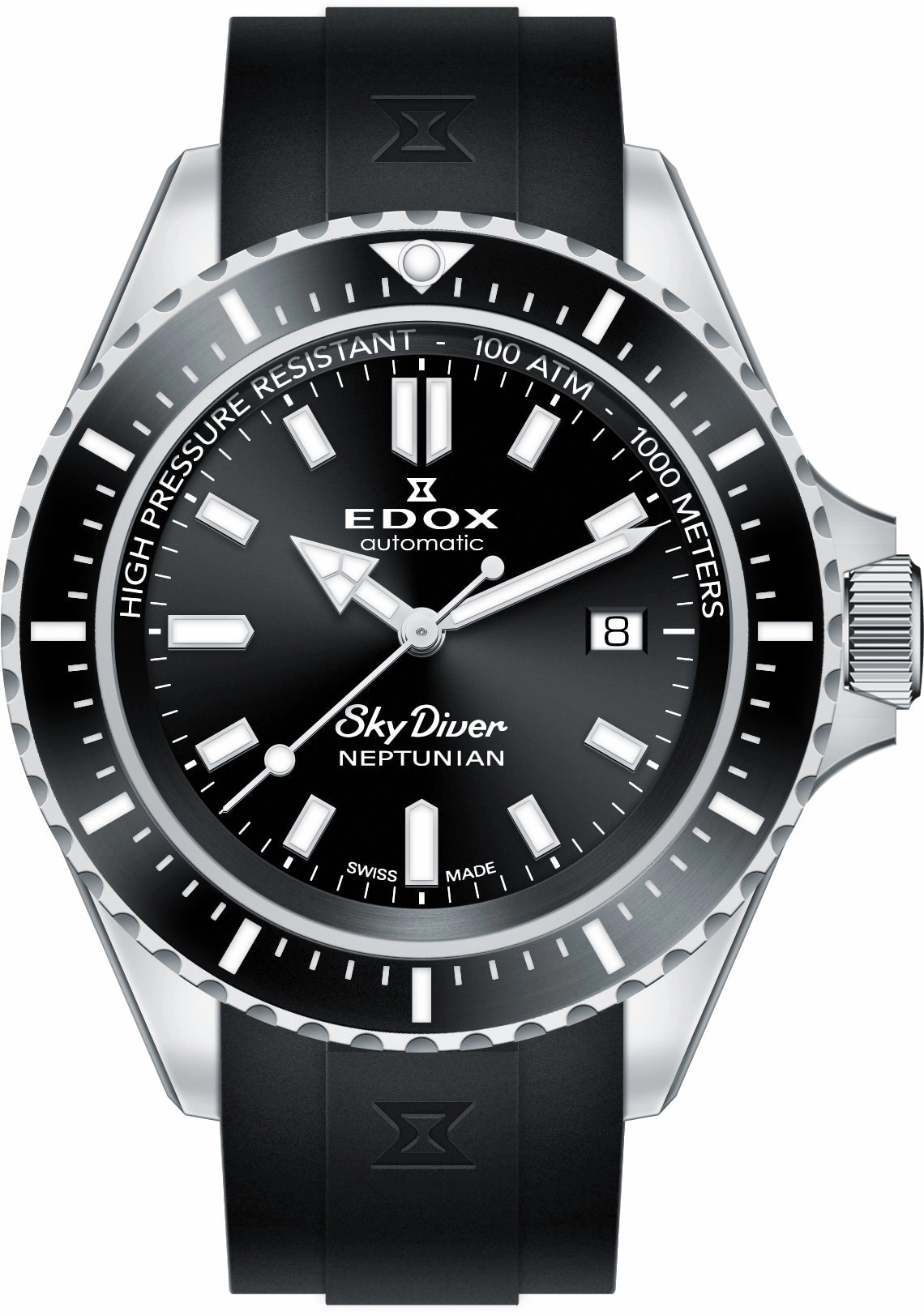 Edox Watches Edox Skydiver Neptunian Automatic 3 Hands Watch