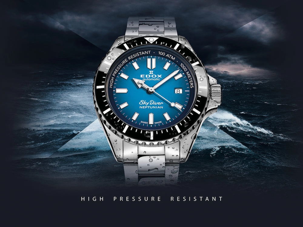 Edox Watches Edox Skydiver Neptunian Automatic 3 Hands Watch