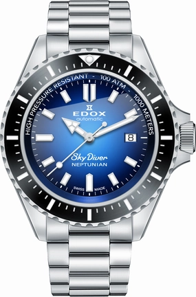 Edox Watches Edox Skydiver Neptunian Automatic 3 Hands Watch