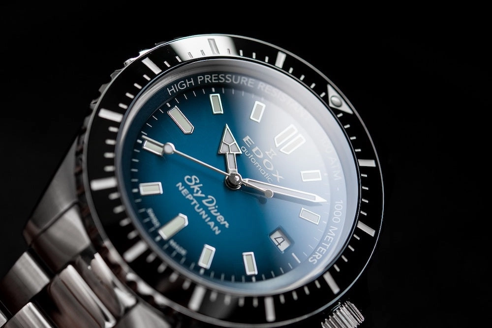 Edox Watches Edox Skydiver Neptunian Automatic 3 Hands Watch
