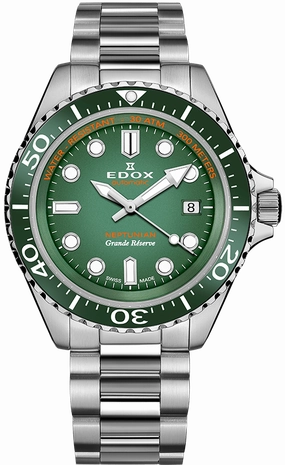 Edox Watches Edox Watch Neptunian Grande Reserve Green