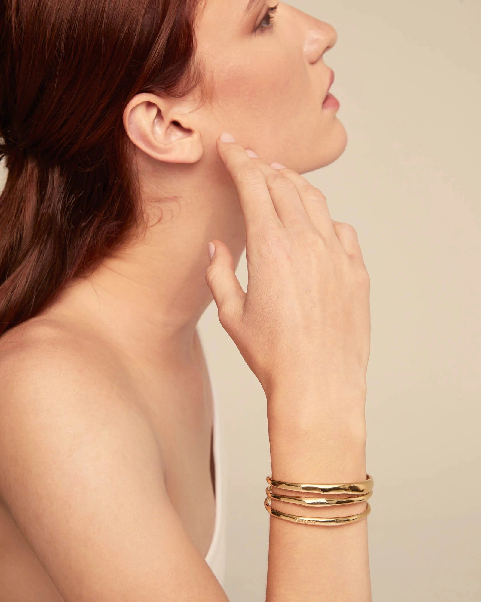 Electrik Rigid Triple 18k Gold-Plated Medium Link Inner Bangle PUL2440ORO0000M Unode50 Jewelry And Accessories
