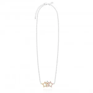 Florence Star Necklace Silver Rose Gold 46cm   5cm Extender Necklace 4442 Joma Jewellery