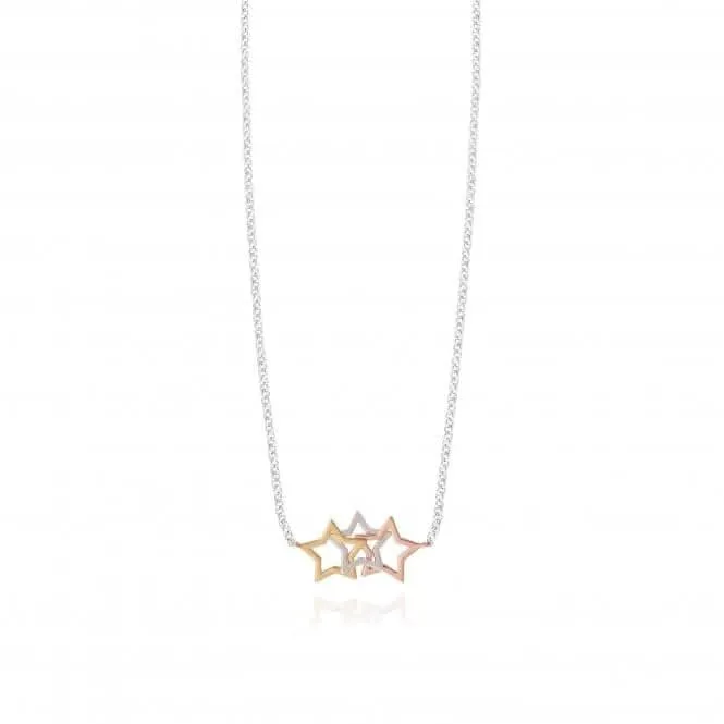 Florence Star Necklace Silver Rose Gold 46cm   5cm Extender Necklace 4442 Joma Jewellery