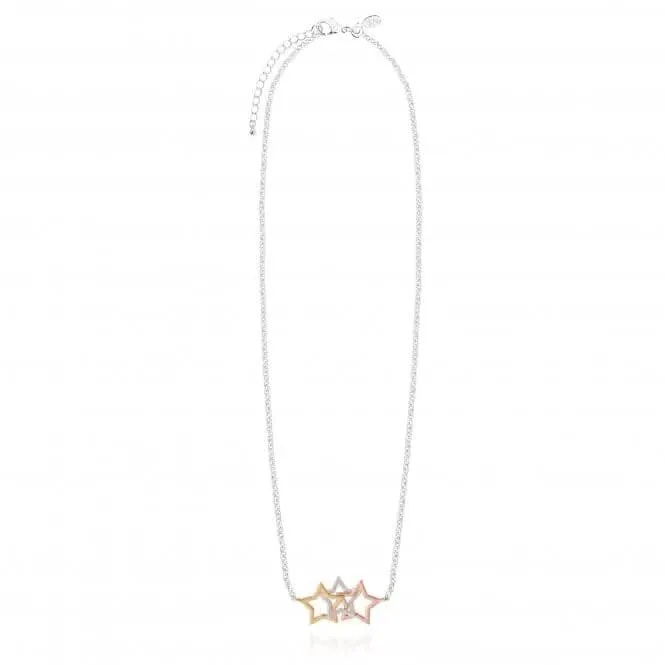 Florence Star Necklace Silver Rose Gold 46cm   5cm Extender Necklace 4442 Joma Jewellery