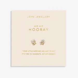 Forever Yours Hip Hip Hooray Silver Gold Plated Earrings 6763 Joma Jewellery