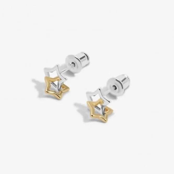 Forever Yours Hip Hip Hooray Silver Gold Plated Earrings 6763 Joma Jewellery