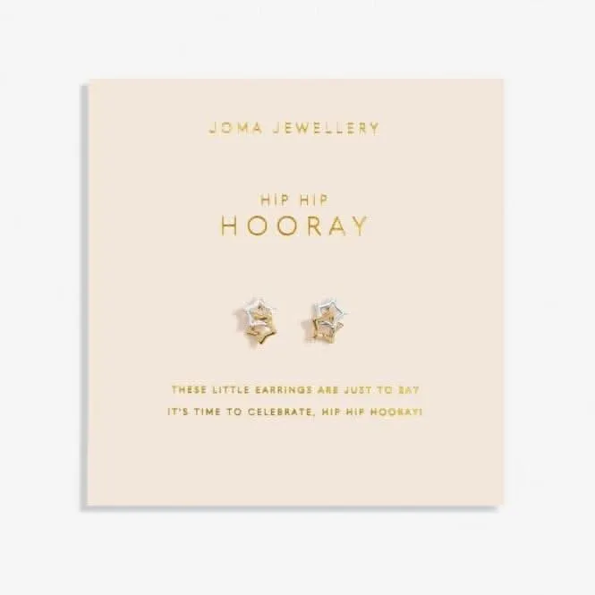 Forever Yours Hip Hip Hooray Silver Gold Plated Earrings 6763 Joma Jewellery