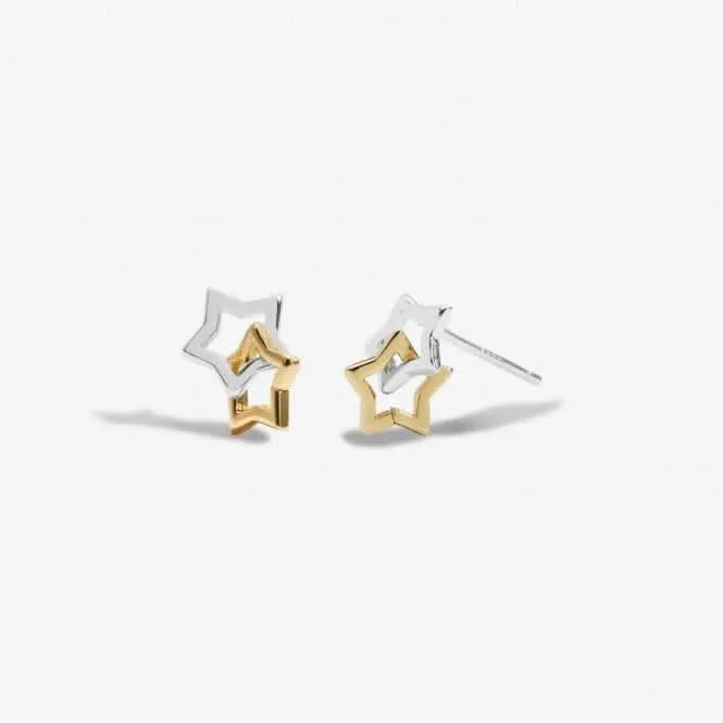 Forever Yours Hip Hip Hooray Silver Gold Plated Earrings 6763 Joma Jewellery