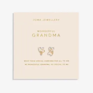 Forever Yours Wonderful Grandma Silver Gold Plated Earrings 6768 Joma Jewellery