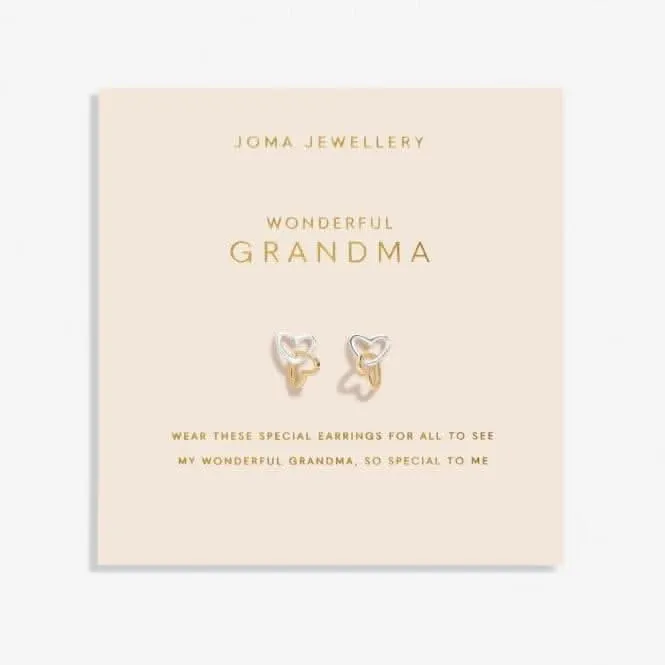 Forever Yours Wonderful Grandma Silver Gold Plated Earrings 6768 Joma Jewellery