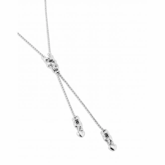 Forever Silver Plated Chain Three Figures Necklace COL1885MTL0000U Unode50 Jewelry And Accessories