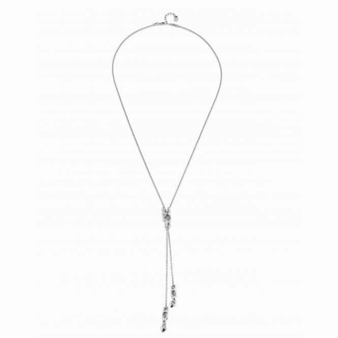 Forever Silver Plated Chain Three Figures Necklace COL1885MTL0000U Unode50 Jewelry And Accessories