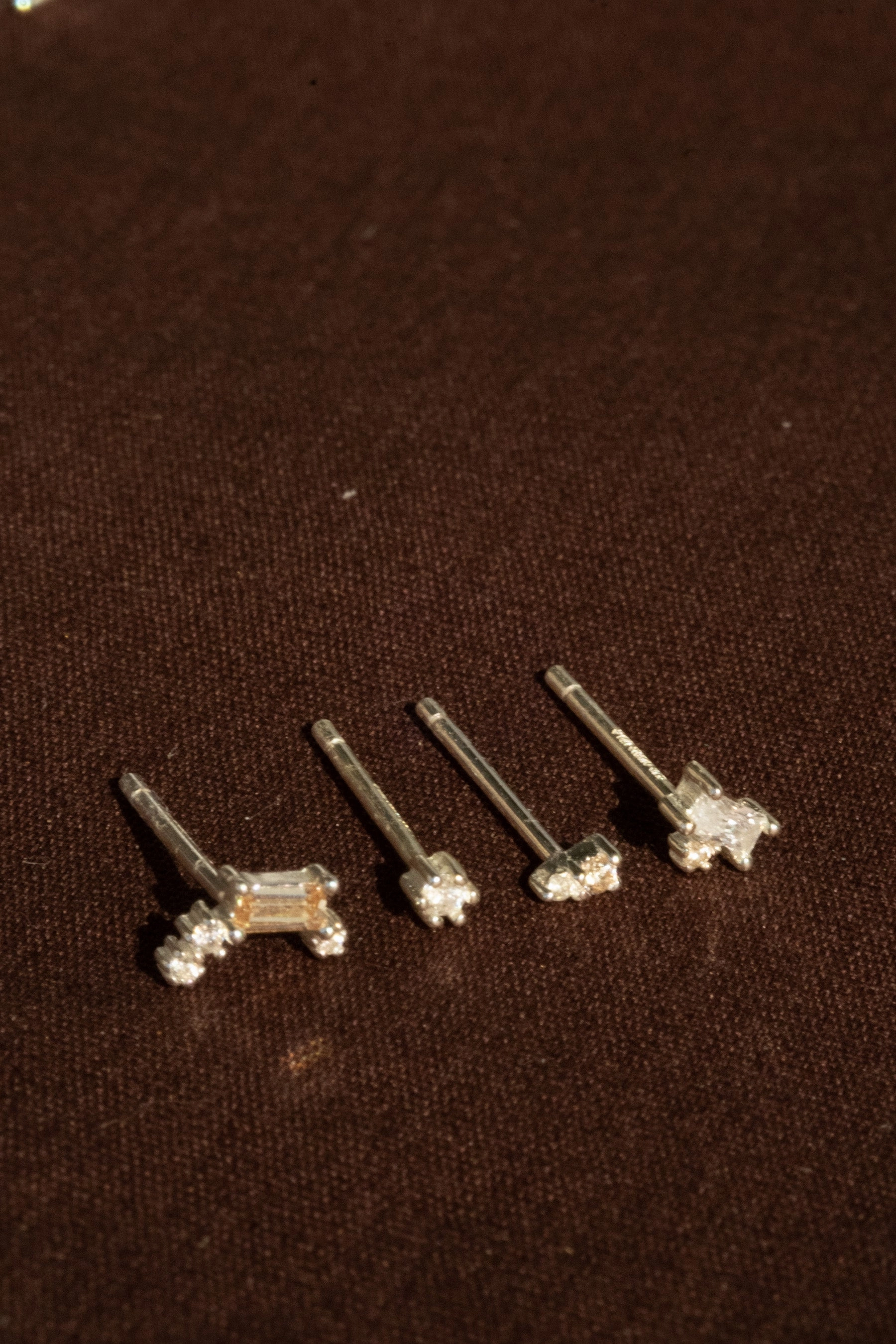 Gatsby Champagne Crystal Earrings Set - Sterling Silver