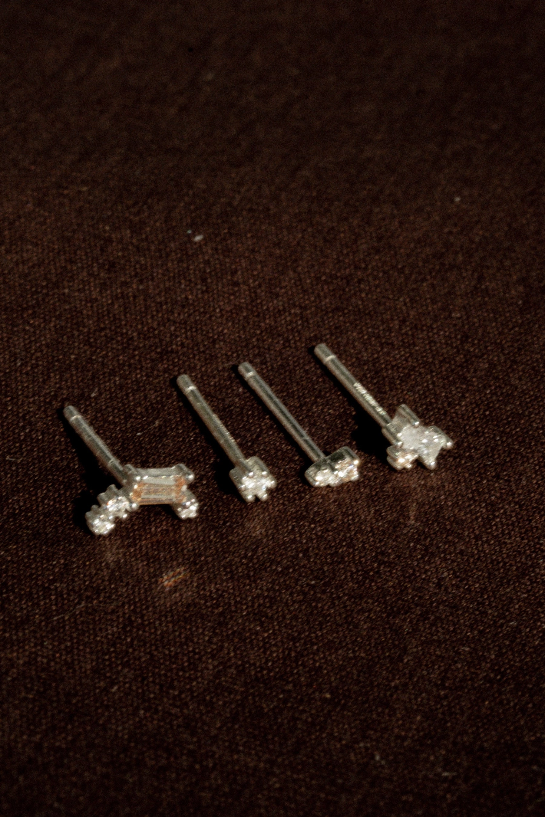 Gatsby Champagne Crystal Earrings Set - Sterling Silver