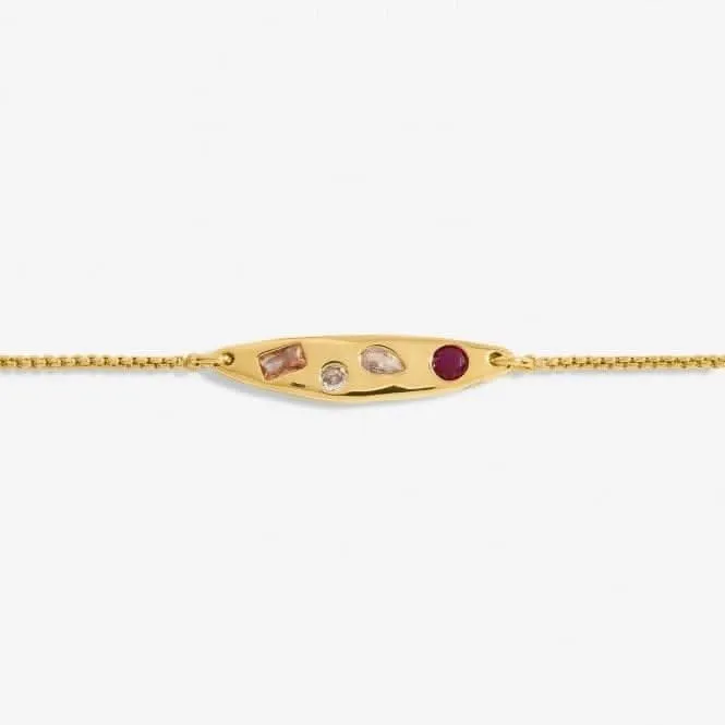 Gem Glow Gem Cluster Gold Plated 24.5cm Adjustable Bracelet 7184 Joma Jewellery