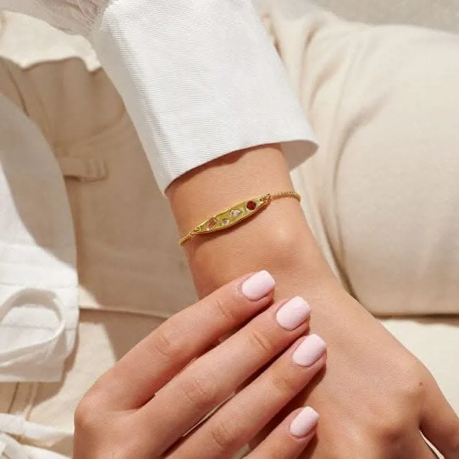 Gem Glow Gem Cluster Gold Plated 24.5cm Adjustable Bracelet 7184 Joma Jewellery