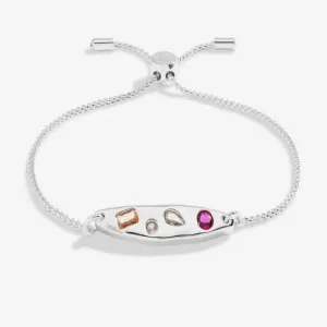 Gem Glow Gem Cluster Silver Plated 24.5cm Adjustable Bracelet 7183 Joma Jewellery