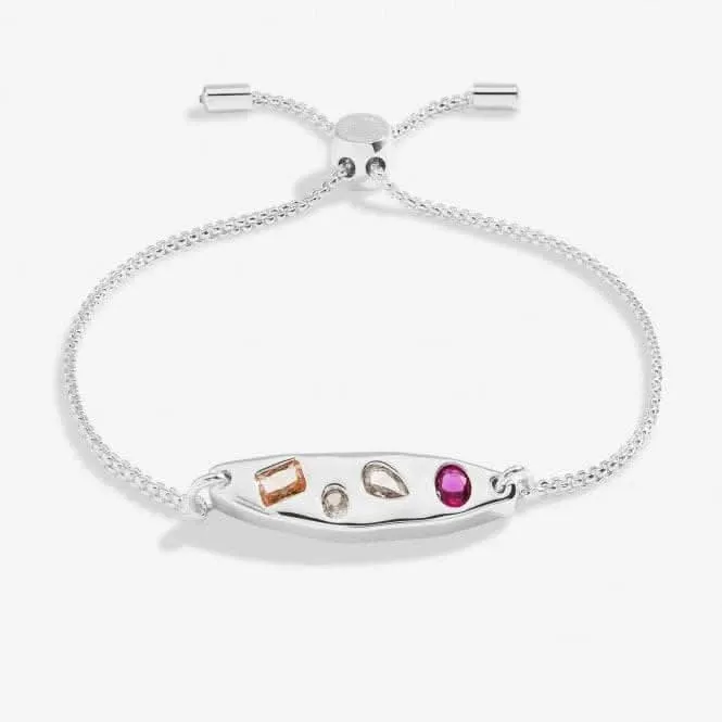 Gem Glow Gem Cluster Silver Plated 24.5cm Adjustable Bracelet 7183 Joma Jewellery