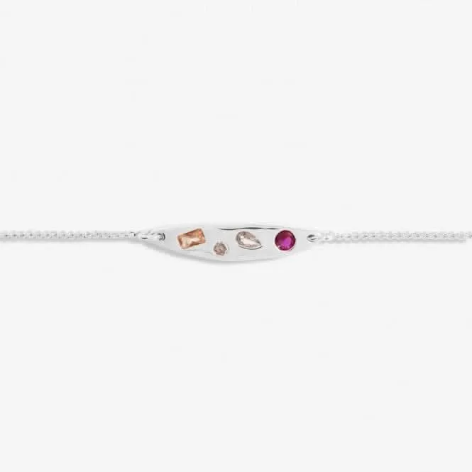 Gem Glow Gem Cluster Silver Plated 24.5cm Adjustable Bracelet 7183 Joma Jewellery