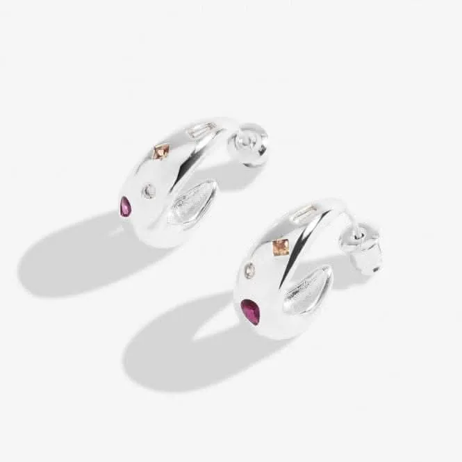 Gem Glow Gem Cluster Silver Plated Hoop Earrings 7185 Joma Jewellery