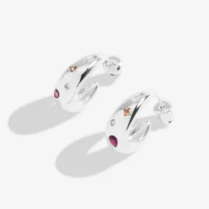 Gem Glow Gem Cluster Silver Plated Hoop Earrings 7185 Joma Jewellery