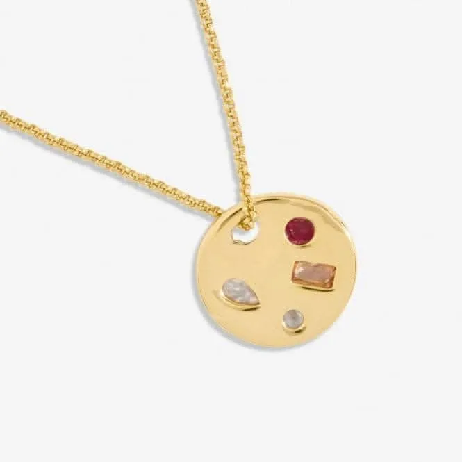 Gem Glow Hammered Gold Plated 50cm Adjustable Necklace 7182 Joma Jewellery