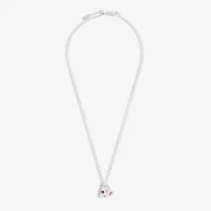 Gem Glow Hammered Heart Silver Plated 50cm Adjustable Necklace 7181 Joma Jewellery